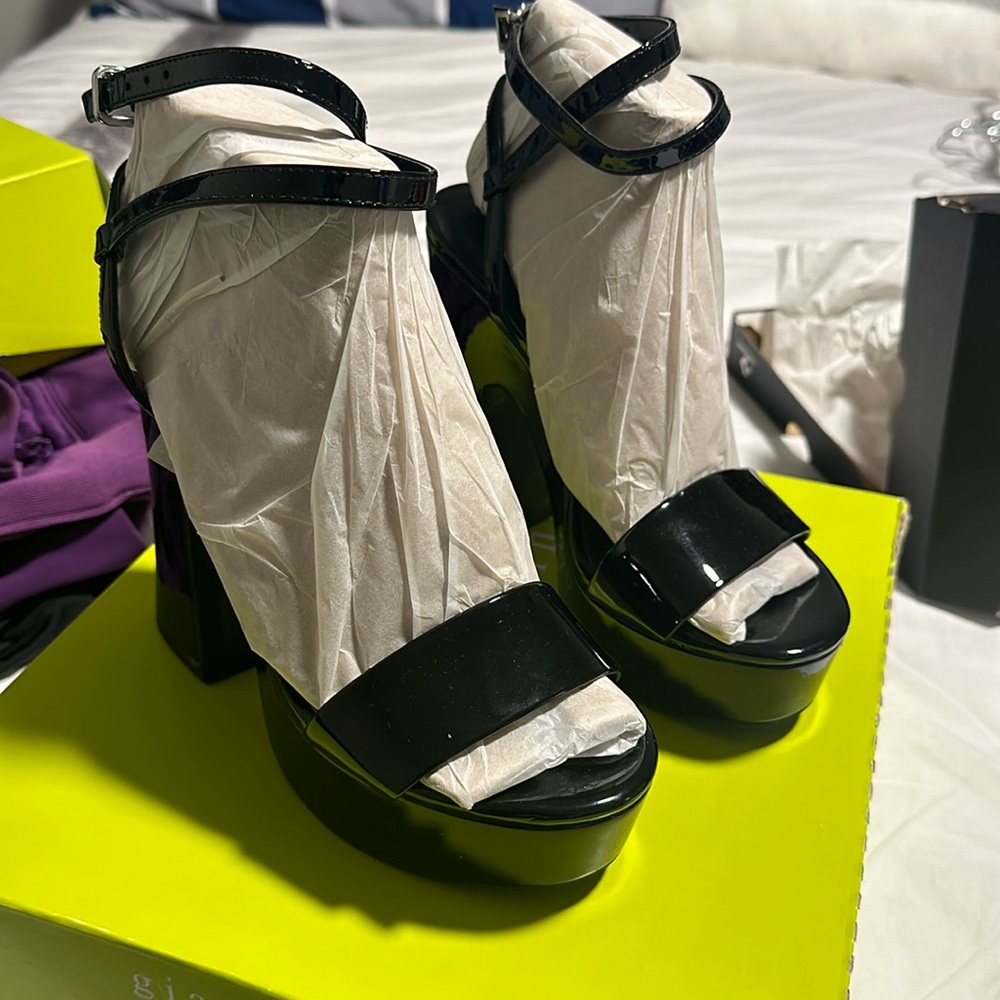 Black strap shoe